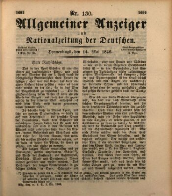 Allgemeiner Anzeiger und Nationalzeitung der Deutschen (Allgemeiner Anzeiger der Deutschen) Donnerstag 14. Mai 1846