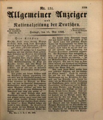 Allgemeiner Anzeiger und Nationalzeitung der Deutschen (Allgemeiner Anzeiger der Deutschen) Freitag 15. Mai 1846