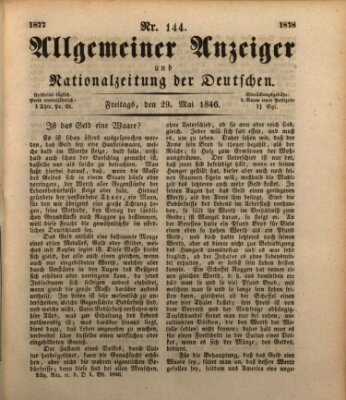 Allgemeiner Anzeiger und Nationalzeitung der Deutschen (Allgemeiner Anzeiger der Deutschen) Freitag 29. Mai 1846