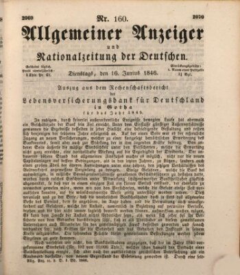 Allgemeiner Anzeiger und Nationalzeitung der Deutschen (Allgemeiner Anzeiger der Deutschen) Dienstag 16. Juni 1846