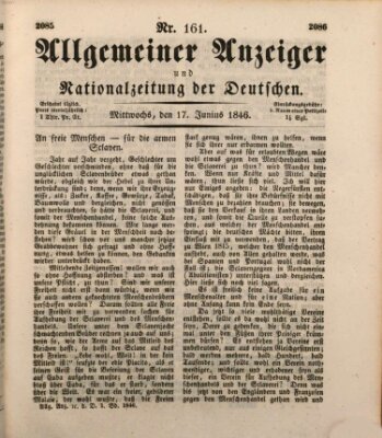 Allgemeiner Anzeiger und Nationalzeitung der Deutschen (Allgemeiner Anzeiger der Deutschen) Mittwoch 17. Juni 1846