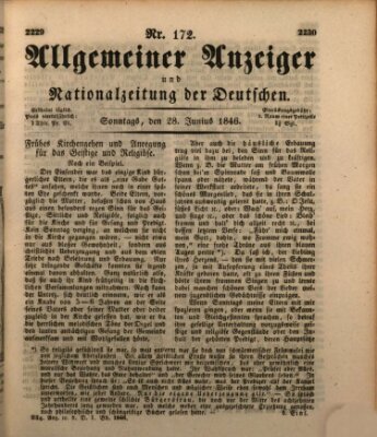 Allgemeiner Anzeiger und Nationalzeitung der Deutschen (Allgemeiner Anzeiger der Deutschen) Sonntag 28. Juni 1846