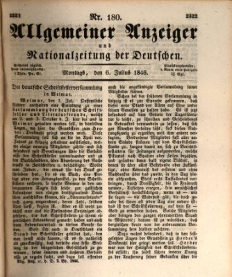 Allgemeiner Anzeiger und Nationalzeitung der Deutschen (Allgemeiner Anzeiger der Deutschen) Montag 6. Juli 1846