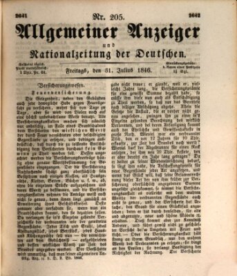 Allgemeiner Anzeiger und Nationalzeitung der Deutschen (Allgemeiner Anzeiger der Deutschen) Freitag 31. Juli 1846