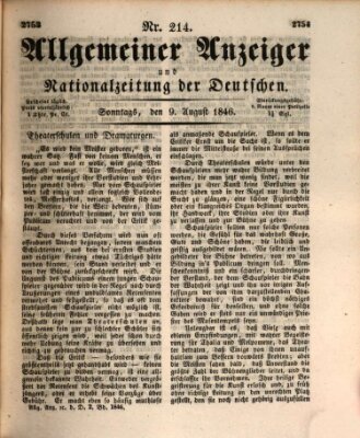 Allgemeiner Anzeiger und Nationalzeitung der Deutschen (Allgemeiner Anzeiger der Deutschen) Sonntag 9. August 1846