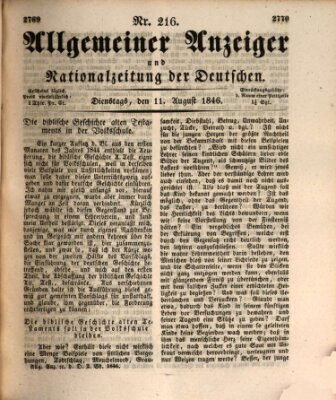 Allgemeiner Anzeiger und Nationalzeitung der Deutschen (Allgemeiner Anzeiger der Deutschen) Dienstag 11. August 1846