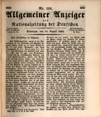 Allgemeiner Anzeiger und Nationalzeitung der Deutschen (Allgemeiner Anzeiger der Deutschen) Sonntag 23. August 1846