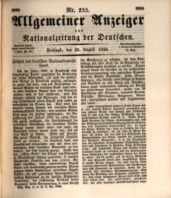 Allgemeiner Anzeiger und Nationalzeitung der Deutschen (Allgemeiner Anzeiger der Deutschen) Freitag 28. August 1846