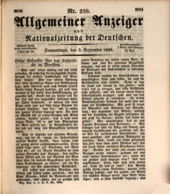 Allgemeiner Anzeiger und Nationalzeitung der Deutschen (Allgemeiner Anzeiger der Deutschen) Donnerstag 3. September 1846