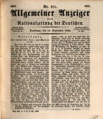 Allgemeiner Anzeiger und Nationalzeitung der Deutschen (Allgemeiner Anzeiger der Deutschen) Dienstag 15. September 1846