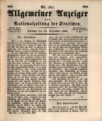 Allgemeiner Anzeiger und Nationalzeitung der Deutschen (Allgemeiner Anzeiger der Deutschen) Freitag 25. September 1846