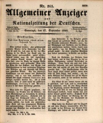 Allgemeiner Anzeiger und Nationalzeitung der Deutschen (Allgemeiner Anzeiger der Deutschen) Sonntag 27. September 1846