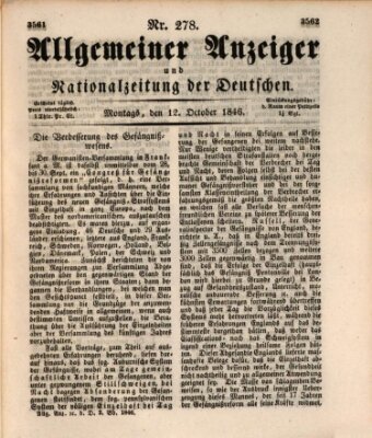 Allgemeiner Anzeiger und Nationalzeitung der Deutschen (Allgemeiner Anzeiger der Deutschen) Montag 12. Oktober 1846