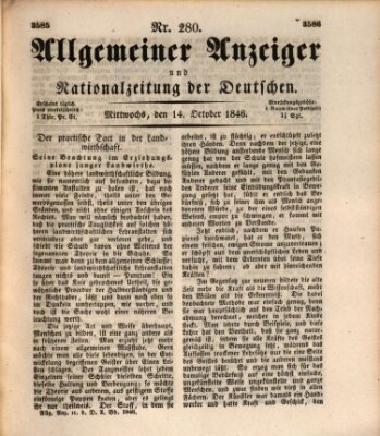 Allgemeiner Anzeiger und Nationalzeitung der Deutschen (Allgemeiner Anzeiger der Deutschen) Mittwoch 14. Oktober 1846