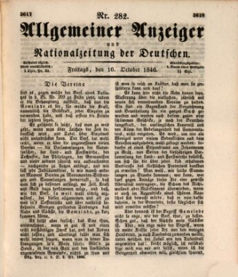 Allgemeiner Anzeiger und Nationalzeitung der Deutschen (Allgemeiner Anzeiger der Deutschen) Freitag 16. Oktober 1846