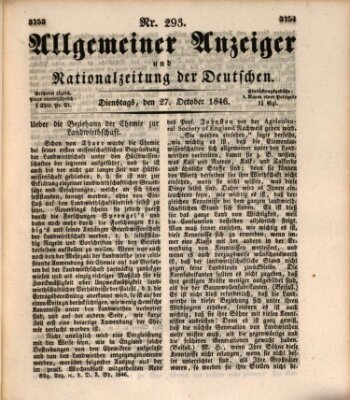 Allgemeiner Anzeiger und Nationalzeitung der Deutschen (Allgemeiner Anzeiger der Deutschen) Dienstag 27. Oktober 1846