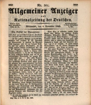 Allgemeiner Anzeiger und Nationalzeitung der Deutschen (Allgemeiner Anzeiger der Deutschen) Mittwoch 4. November 1846