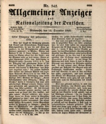 Allgemeiner Anzeiger und Nationalzeitung der Deutschen (Allgemeiner Anzeiger der Deutschen) Mittwoch 16. Dezember 1846