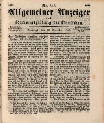 Allgemeiner Anzeiger und Nationalzeitung der Deutschen (Allgemeiner Anzeiger der Deutschen) Sonntag 20. Dezember 1846