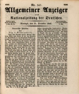 Allgemeiner Anzeiger und Nationalzeitung der Deutschen (Allgemeiner Anzeiger der Deutschen) Montag 21. Dezember 1846