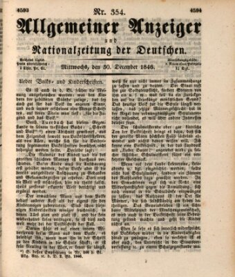 Allgemeiner Anzeiger und Nationalzeitung der Deutschen (Allgemeiner Anzeiger der Deutschen) Mittwoch 30. Dezember 1846