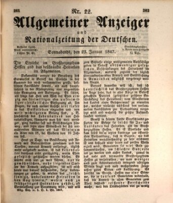 Allgemeiner Anzeiger und Nationalzeitung der Deutschen (Allgemeiner Anzeiger der Deutschen) Samstag 23. Januar 1847