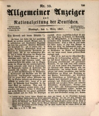 Allgemeiner Anzeiger und Nationalzeitung der Deutschen (Allgemeiner Anzeiger der Deutschen) Montag 1. März 1847