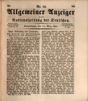 Allgemeiner Anzeiger und Nationalzeitung der Deutschen (Allgemeiner Anzeiger der Deutschen) Donnerstag 11. März 1847