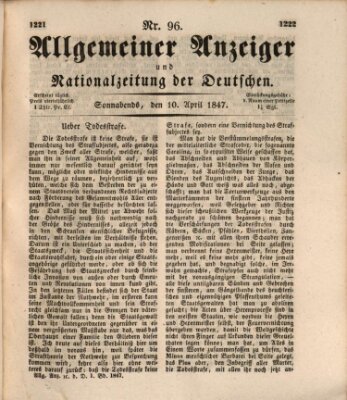 Allgemeiner Anzeiger und Nationalzeitung der Deutschen (Allgemeiner Anzeiger der Deutschen) Samstag 10. April 1847