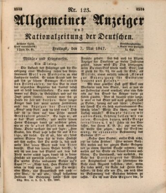 Allgemeiner Anzeiger und Nationalzeitung der Deutschen (Allgemeiner Anzeiger der Deutschen) Freitag 7. Mai 1847