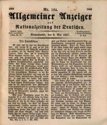 Allgemeiner Anzeiger und Nationalzeitung der Deutschen (Allgemeiner Anzeiger der Deutschen) Samstag 8. Mai 1847