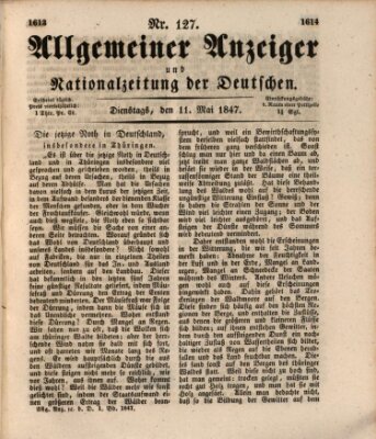 Allgemeiner Anzeiger und Nationalzeitung der Deutschen (Allgemeiner Anzeiger der Deutschen) Dienstag 11. Mai 1847