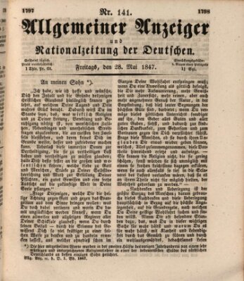 Allgemeiner Anzeiger und Nationalzeitung der Deutschen (Allgemeiner Anzeiger der Deutschen) Freitag 28. Mai 1847