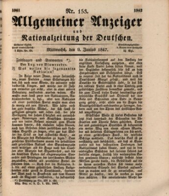 Allgemeiner Anzeiger und Nationalzeitung der Deutschen (Allgemeiner Anzeiger der Deutschen) Mittwoch 9. Juni 1847