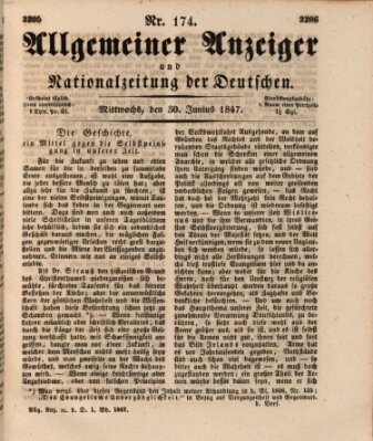 Allgemeiner Anzeiger und Nationalzeitung der Deutschen (Allgemeiner Anzeiger der Deutschen) Mittwoch 30. Juni 1847