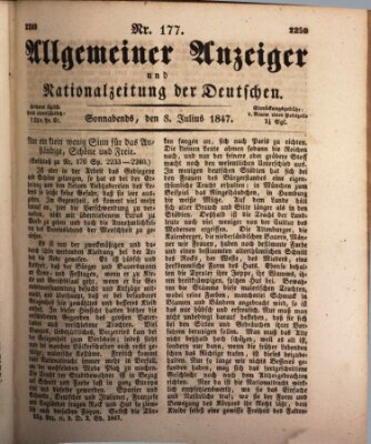 Allgemeiner Anzeiger und Nationalzeitung der Deutschen (Allgemeiner Anzeiger der Deutschen) Samstag 3. Juli 1847