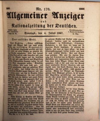 Allgemeiner Anzeiger und Nationalzeitung der Deutschen (Allgemeiner Anzeiger der Deutschen) Sonntag 4. Juli 1847