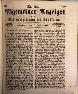 Allgemeiner Anzeiger und Nationalzeitung der Deutschen (Allgemeiner Anzeiger der Deutschen) Dienstag 6. Juli 1847