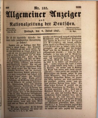 Allgemeiner Anzeiger und Nationalzeitung der Deutschen (Allgemeiner Anzeiger der Deutschen) Freitag 9. Juli 1847