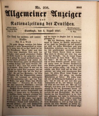 Allgemeiner Anzeiger und Nationalzeitung der Deutschen (Allgemeiner Anzeiger der Deutschen) Dienstag 3. August 1847