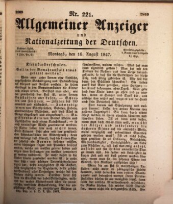 Allgemeiner Anzeiger und Nationalzeitung der Deutschen (Allgemeiner Anzeiger der Deutschen) Montag 16. August 1847