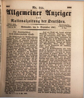 Allgemeiner Anzeiger und Nationalzeitung der Deutschen (Allgemeiner Anzeiger der Deutschen) Mittwoch 8. September 1847