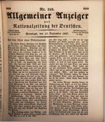 Allgemeiner Anzeiger und Nationalzeitung der Deutschen (Allgemeiner Anzeiger der Deutschen) Sonntag 12. September 1847