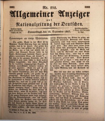 Allgemeiner Anzeiger und Nationalzeitung der Deutschen (Allgemeiner Anzeiger der Deutschen) Donnerstag 16. September 1847