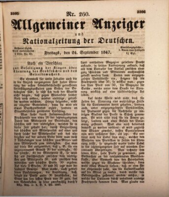 Allgemeiner Anzeiger und Nationalzeitung der Deutschen (Allgemeiner Anzeiger der Deutschen) Freitag 24. September 1847