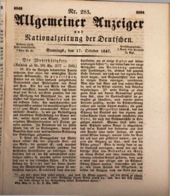 Allgemeiner Anzeiger und Nationalzeitung der Deutschen (Allgemeiner Anzeiger der Deutschen) Sonntag 17. Oktober 1847