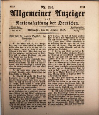 Allgemeiner Anzeiger und Nationalzeitung der Deutschen (Allgemeiner Anzeiger der Deutschen) Mittwoch 27. Oktober 1847