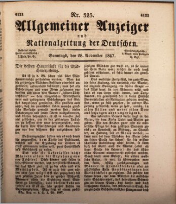 Allgemeiner Anzeiger und Nationalzeitung der Deutschen (Allgemeiner Anzeiger der Deutschen) Sonntag 28. November 1847