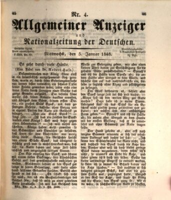 Allgemeiner Anzeiger und Nationalzeitung der Deutschen (Allgemeiner Anzeiger der Deutschen) Mittwoch 5. Januar 1848