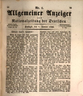 Allgemeiner Anzeiger und Nationalzeitung der Deutschen (Allgemeiner Anzeiger der Deutschen) Freitag 7. Januar 1848